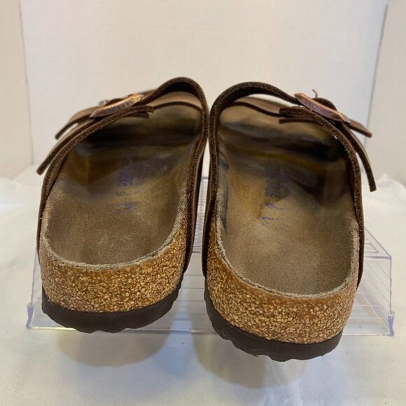 Birkenstock Arizona Leather Two Strap Comfort Sandals Brown Classic Footbed 41 - Picture 9 of 12